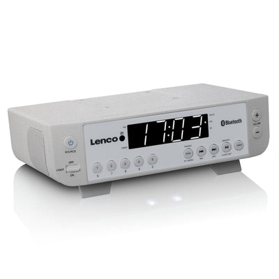 Lenco KCR-100SI - FM-Küchenradio mit Bluetooth®, LED-Beleuchtung und Timer - Silber