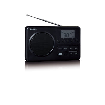 Lenco MPR-035BK - Kompaktes tragbares FM-Radio mit LCD-Bildschirm - Schwarz