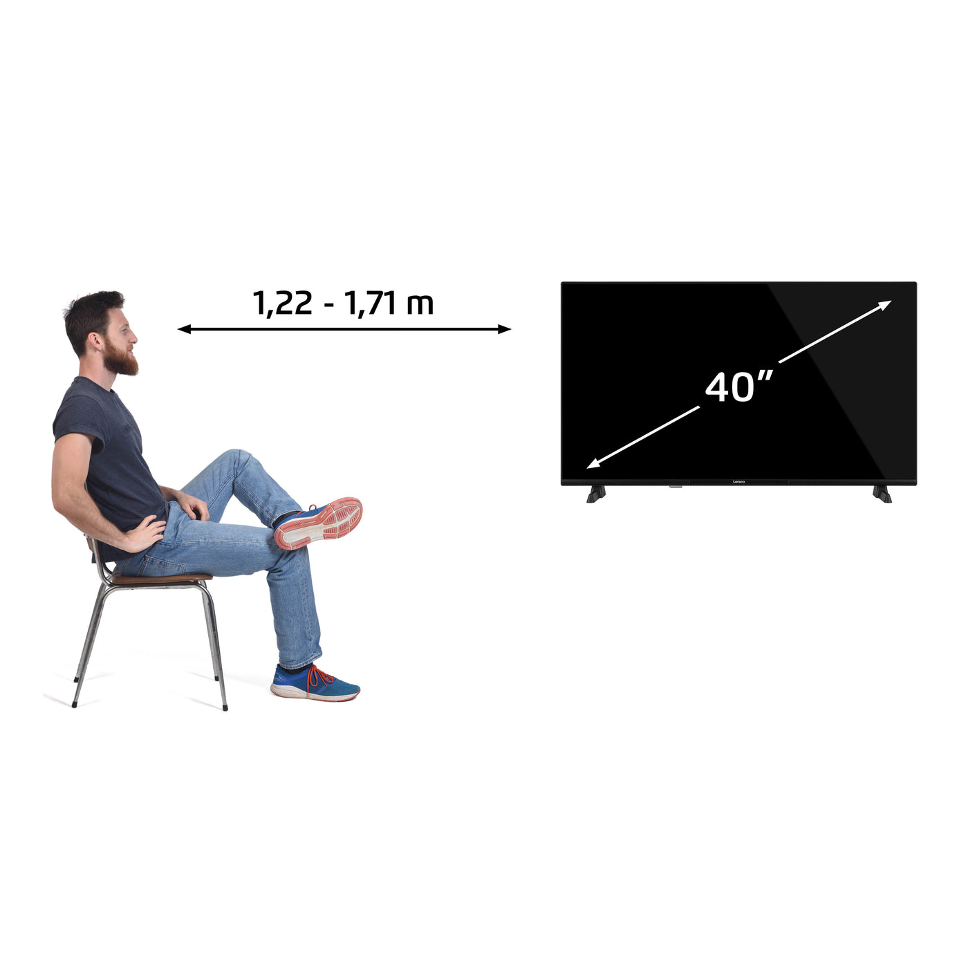 Lenco LED-4044BK - 40-Zoll Android-Smart-TV, Full HD, schwarz