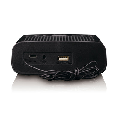 Lenco CR-606BK - Radiowecker mit DAB+/UKW, Bluetooth® und großem dimmbarem LCD-Display - Schwarz