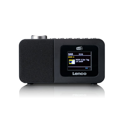 Lenco CR-625BK - DAB+/FM Radiowecker mit Farbdisplay, Sleeptimer und Doppelalarmfunktion - Schwarz