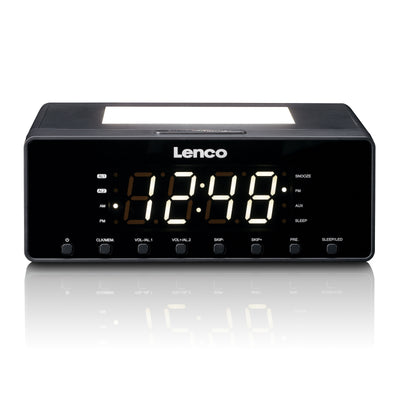 Lenco CR-540BK - Radiowecker mit dimmbarem Nachtlicht und USB-Ladefunktion - Schwarz