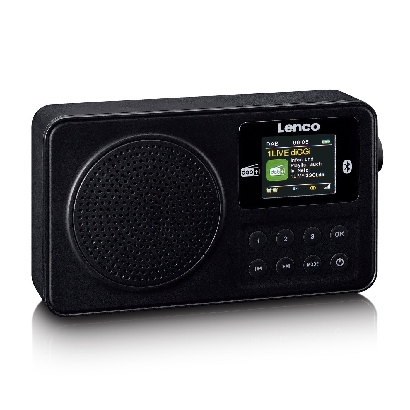 Lenco PDR-033BK - Tragbares DAB+/FM-Radio mit Bluetooth® und wiederaufladbarem Akku - Schwarz