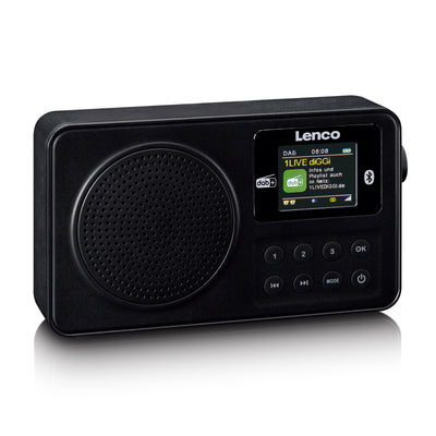 Lenco PDR-033BK - Tragbares DAB+/FM-Radio mit Bluetooth® und wiederaufladbarem Akku - Schwarz