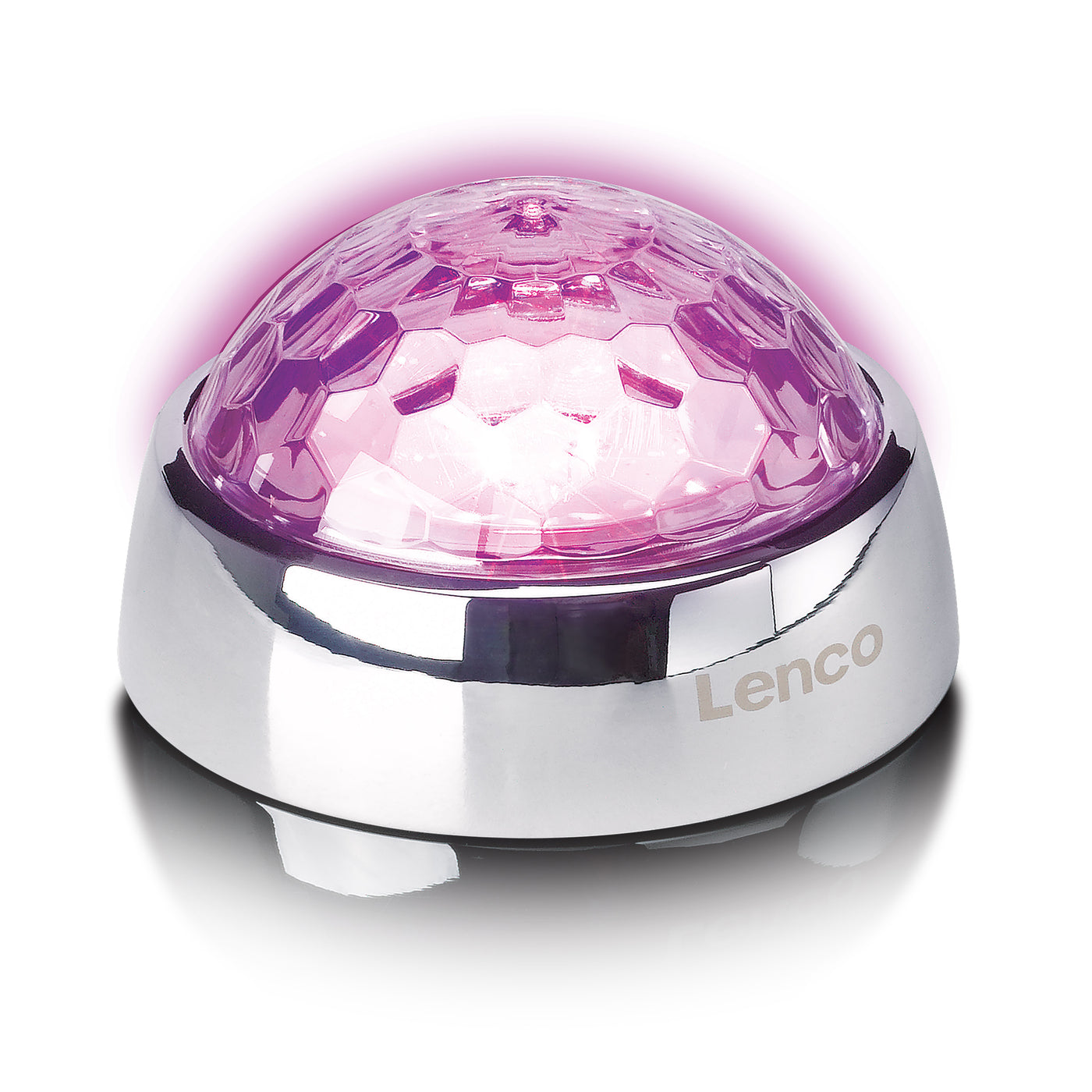 Lenco TTA-080SI – Plattenspieler stabilisator mit RGB-Lichteffekten – Schalplattengewicht 250 g und Diskokugel in einem – Silber