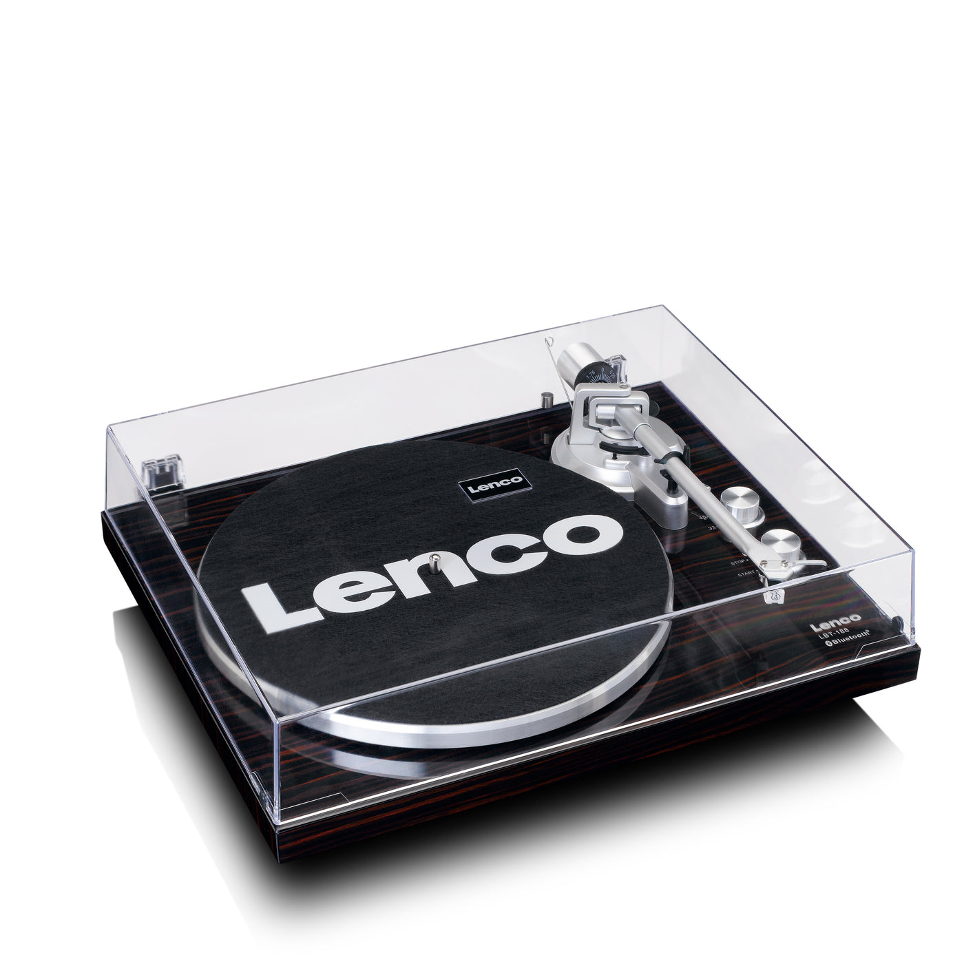 Lenco LBT-188WA - Plattenspieler mit Riemenantrieb, Bluetooth® und Anti-Skating, dunkelbraun