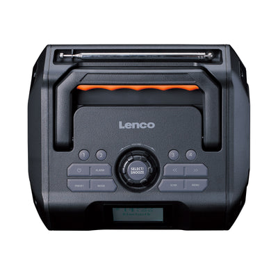 Lenco ODR-160GY - Leistungsstarkes tragbares outdoor DAB+/FM Radio mit Bluetooth® - IPX5 strahlwassergeschützt - Grau