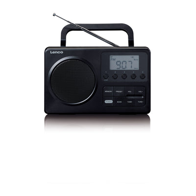 Lenco MPR-035BK - Kompaktes tragbares FM-Radio mit LCD-Bildschirm - Schwarz