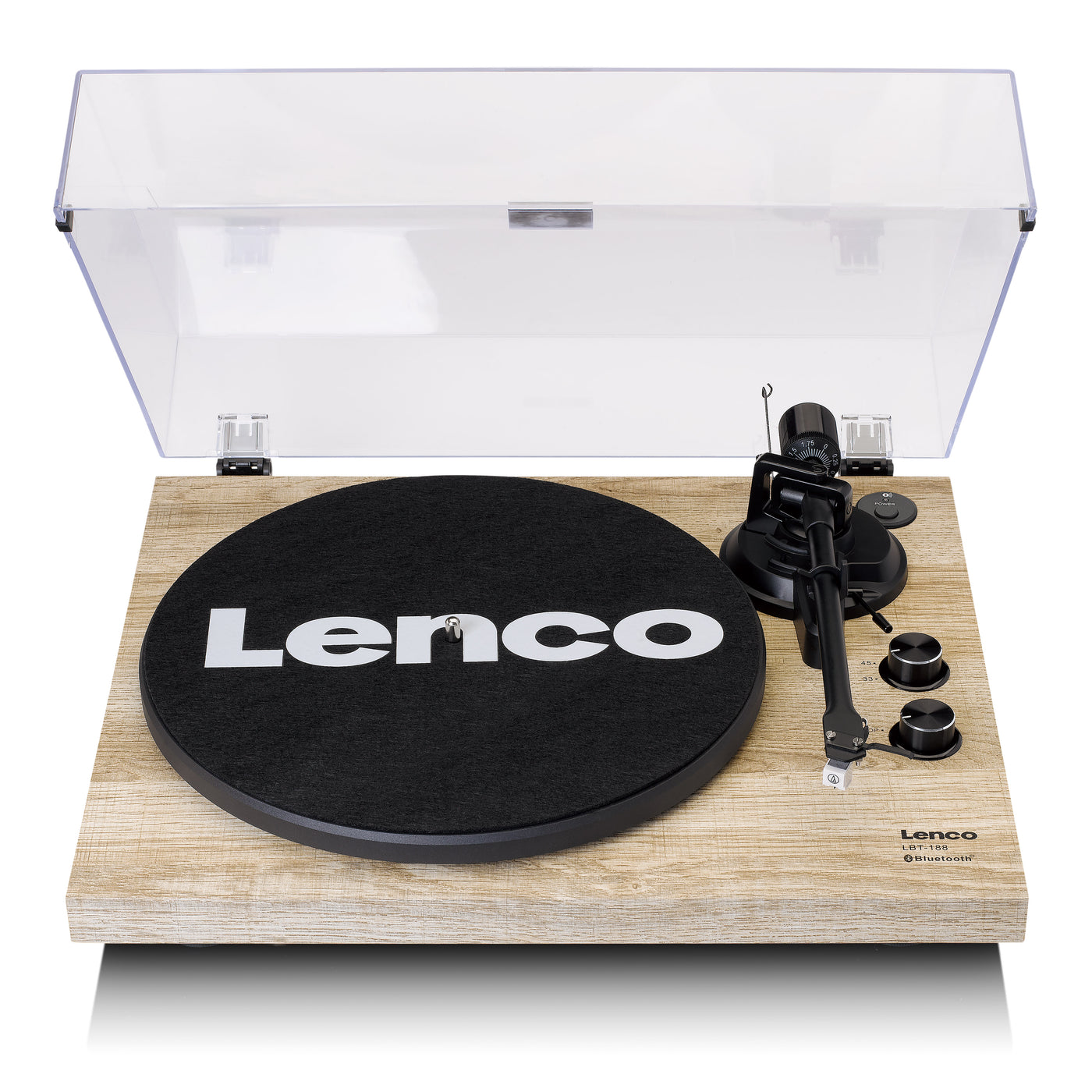 Lenco LBT-188PI - Plattenspieler mit Riemenantrieb, Bluetooth® und Anti-Skating, Holz