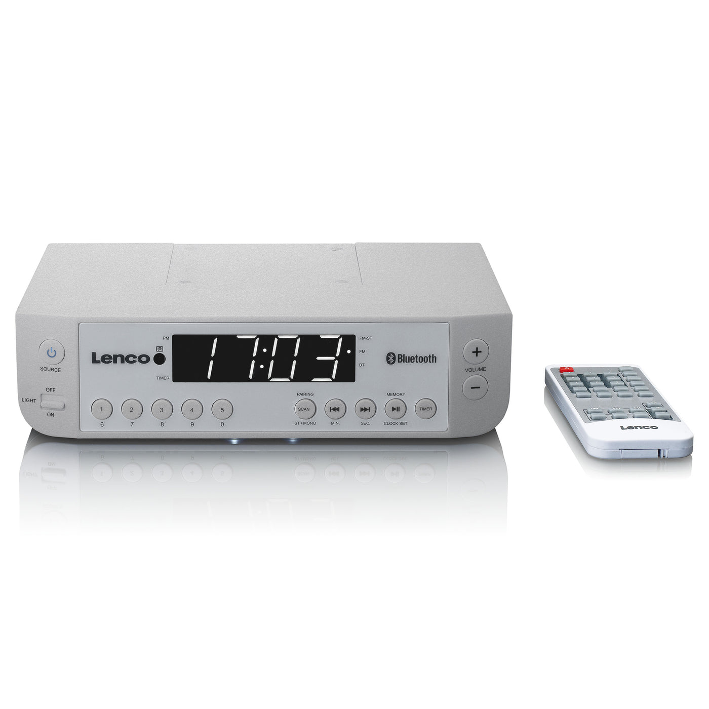 Lenco KCR-100SI - FM-Küchenradio mit Bluetooth®, LED-Beleuchtung und Timer - Silber