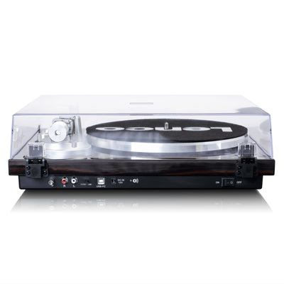 Lenco LBT-188WA - Plattenspieler mit Riemenantrieb, Bluetooth® und Anti-Skating, dunkelbraun