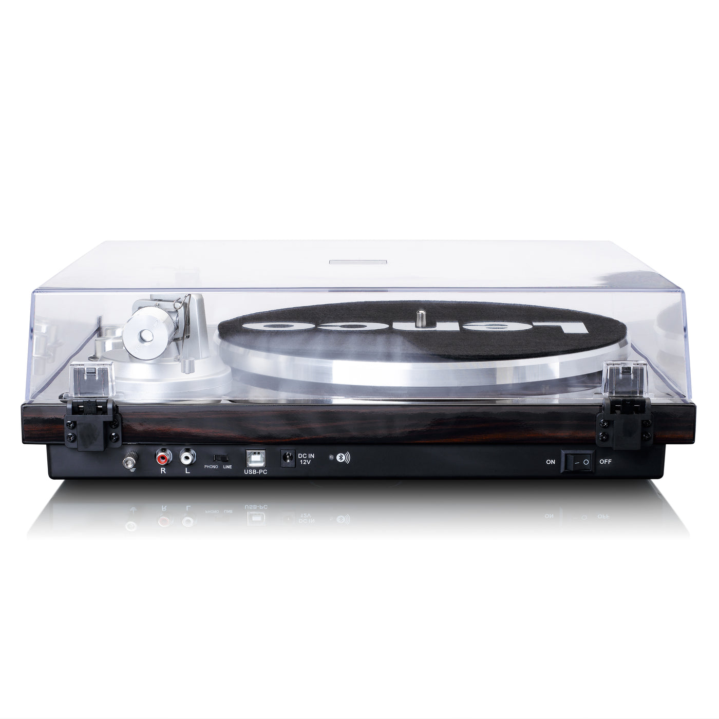 Lenco LBT-188WA - Plattenspieler mit Riemenantrieb, Bluetooth® und Anti-Skating, dunkelbraun