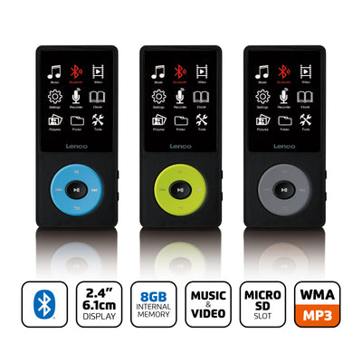 Lenco Xemio-860BK - MP3/MP4-Spieler mit Bluetooth® und 8 GB internem Speicher - Schwarz