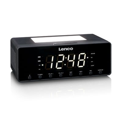 Lenco CR-540BK - Radiowecker mit dimmbarem Nachtlicht und USB-Ladefunktion - Schwarz