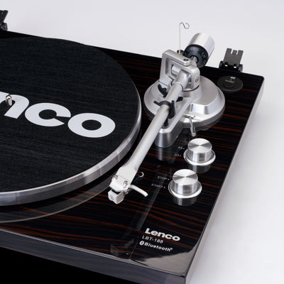 Lenco LBT-188WA - Plattenspieler mit Riemenantrieb, Bluetooth® und Anti-Skating, dunkelbraun