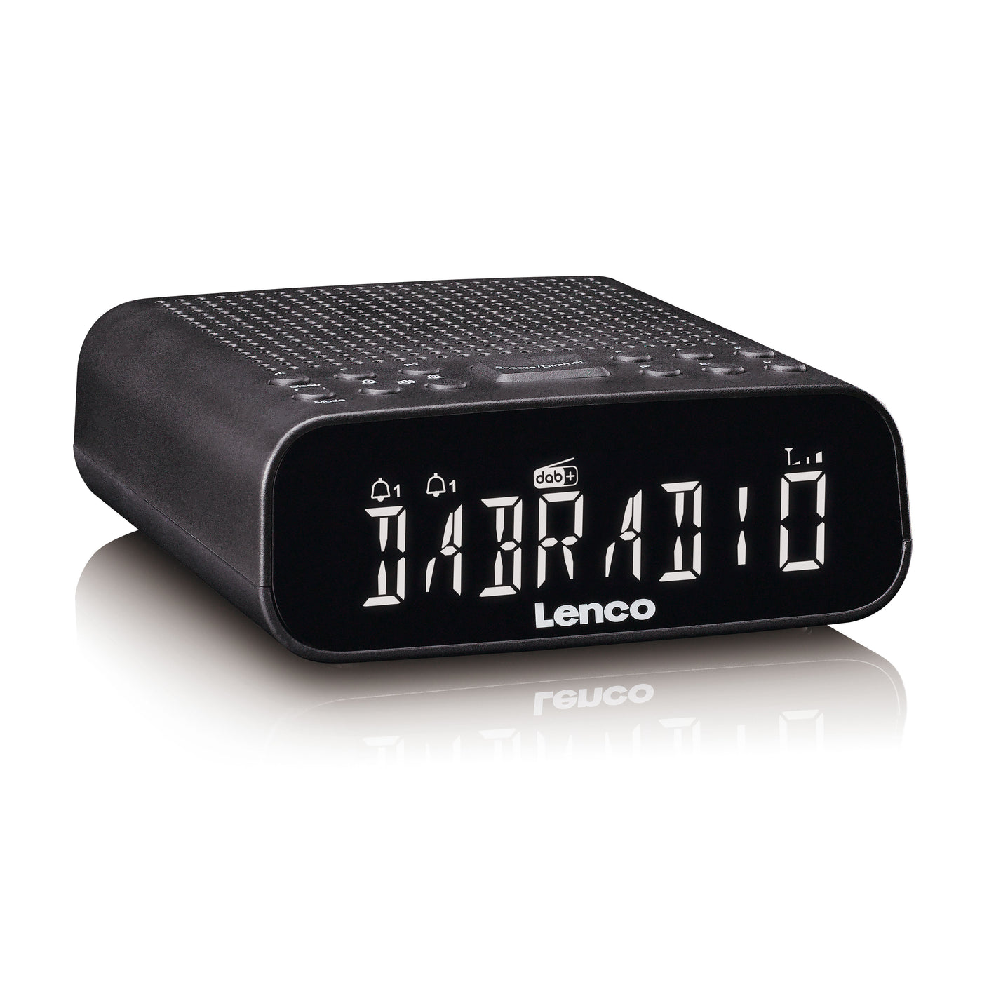 Lenco CR-606BK - Radiowecker mit DAB+/UKW, Bluetooth® und großem dimmbarem LCD-Display - Schwarz