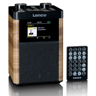 LENCO PDR-060WD - Tragbares DAB+/FM-Radio mit Bluetooth, 10W Lautsprecher und 14h Akku - Schwarz