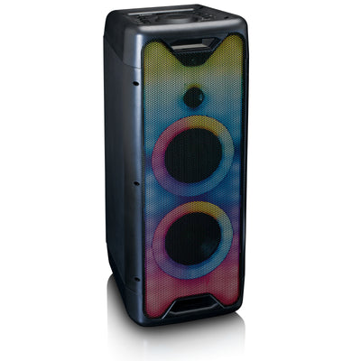 Lenco PA-200BK - PA-Anlage - 100 Watt RMS - Bluetooth® - Frontbeleuchtung - Fernbedienung