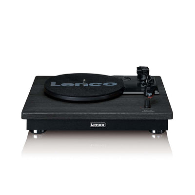 Lenco LS-100BK - Plattenspieler mit Bluetooth® Empfang und zwei externen Lautsprechern - Schwarz