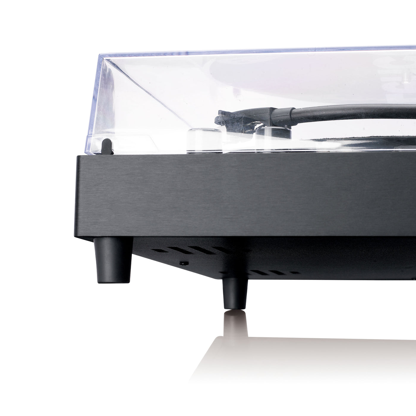 Lenco LS-60BK - Plattenspieler aus Holz mit Bluetooth und integrierten Lautsprechern - Schwarz