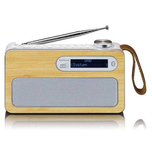 Lenco PDR-040 tragbares DAB+ Radio - Bluetooth® 5.0 - PLL FM - 5 Speichertasten - Uhr und Weckfunktion - 3 Watt RMS - 2000mAh Akku - Weiß