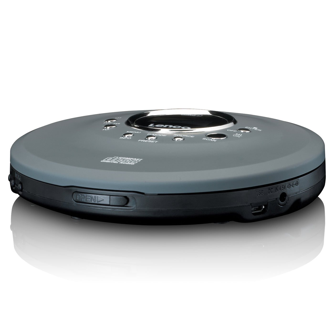 Lenco CD-400GY - Tragbarer CD/MP3-Player für CD, CD-R, CD-RW