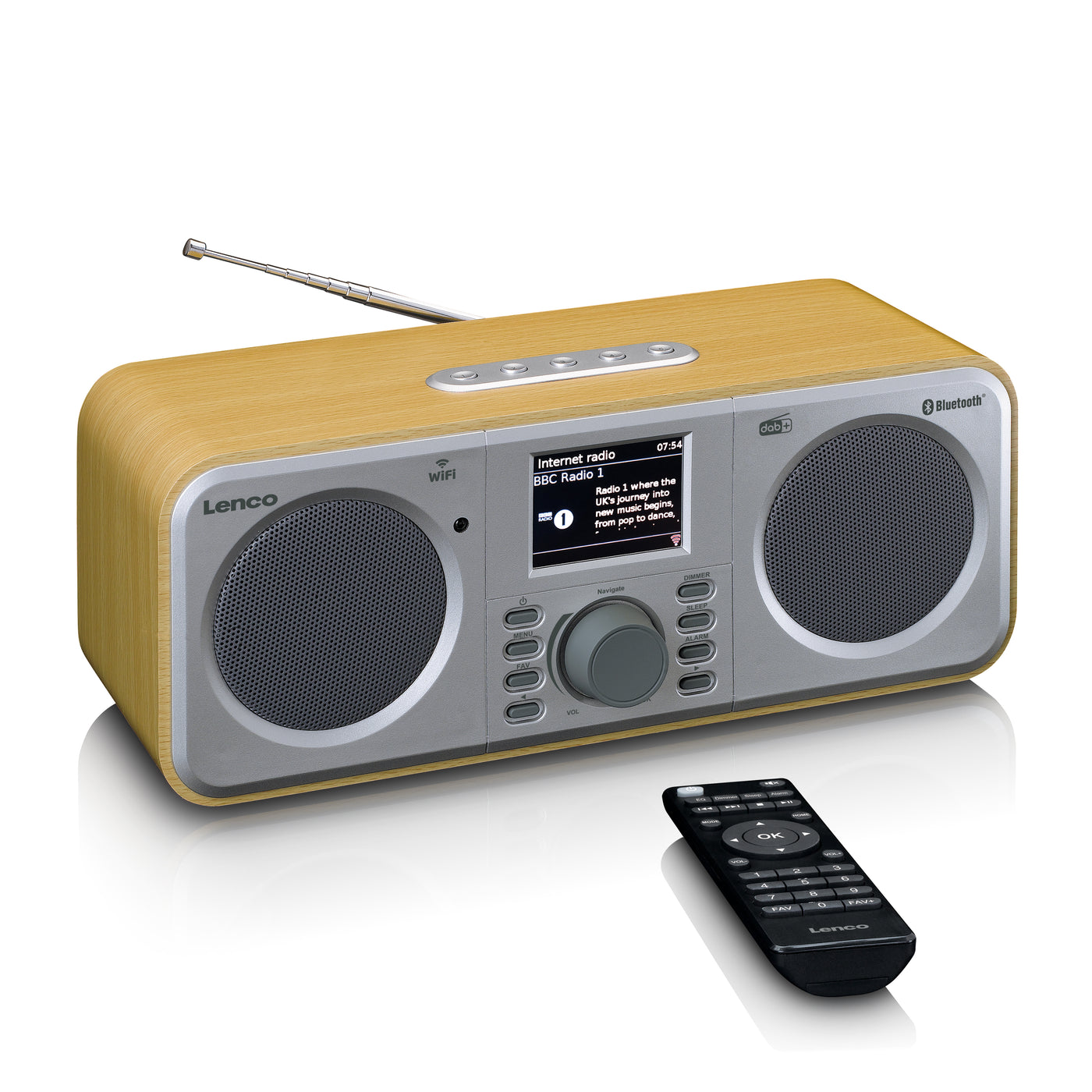 Lenco DIR-141WD - Internetradio mit DAB+, Bluetooth® und Spotify Connect, Holz