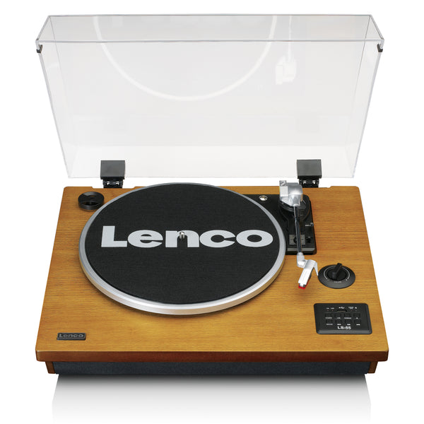 Lenco LS-55WA - Plattenspieler mit Bluetooth®, USB, MP3, Lautsprecher - Holz