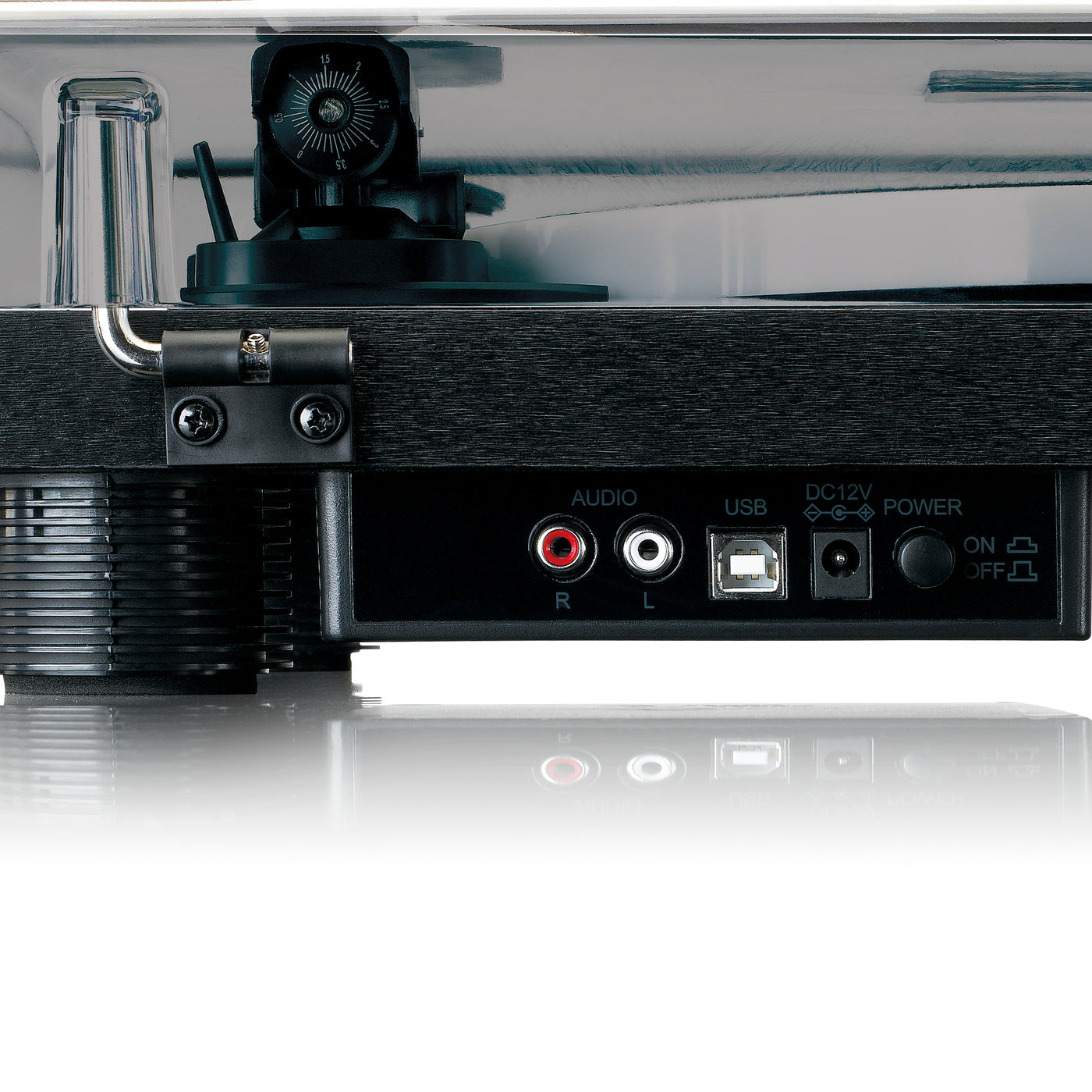 Lenco LS-50LED BK - Plattenspieler mit integrierten Lautsprechern - USB-Recording - LED Beleuchtung - Schwarz
