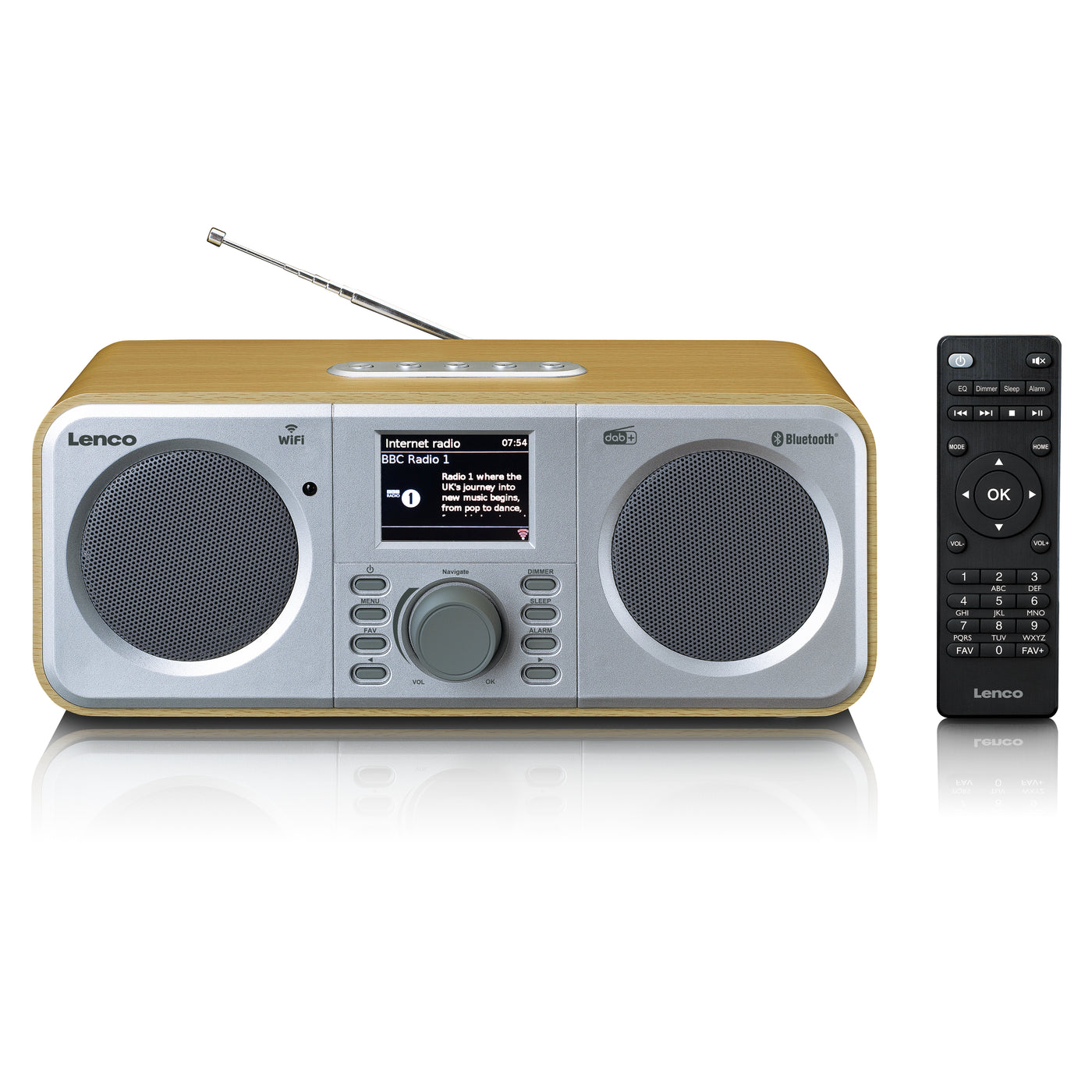 Lenco DIR-141WD - Internetradio mit DAB+, Bluetooth® und Spotify Connect, Holz