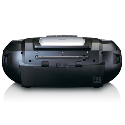 Lenco SCD-720SI - Tragbare XXL Boombox mit DAB+ / FM-Radio, Bluetooth®, CD-, USB- und Kasetten-Spieler - Silber