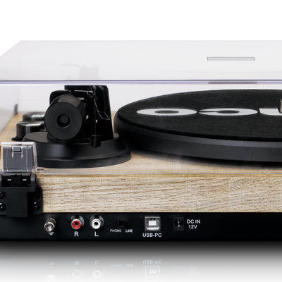Lenco LBT-188PI - Plattenspieler mit Riemenantrieb, Bluetooth® und Anti-Skating, Holz