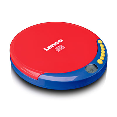 Lenco CD-021KIDS - Tragbarer CD-Player für Kinder mit Kopfhörer, wiederaufladbaren Batterien und integriertem Schallschutz - Mehrfarbig