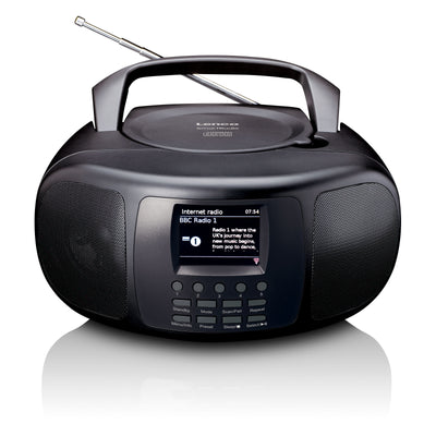 Lenco SCD-6000BK - Tragbares Internetradio mit DAB+/FM, Bluetooth®, CD-Player und großem LCD-Farbdisplay - Schwarz