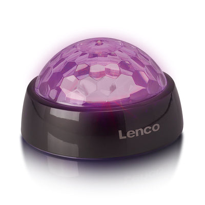 Lenco TTA-180TN - Plattenspieler stabilisator mit RGB-Lichteffekten - Schallplattengewicht 250 g und Diskokugel in einem – Titan