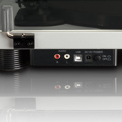 Lenco LS-50GY - Plattenspieler mit integrierten Lautsprechern - USB-Recording - Grau