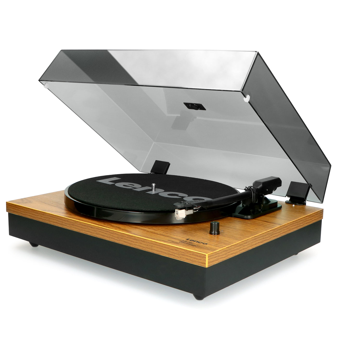 Lenco LS-300WD - Bluetooth® Plattenspieler mit zwei externen Lautsprechern und 2 x 10 Watt RMS, holz