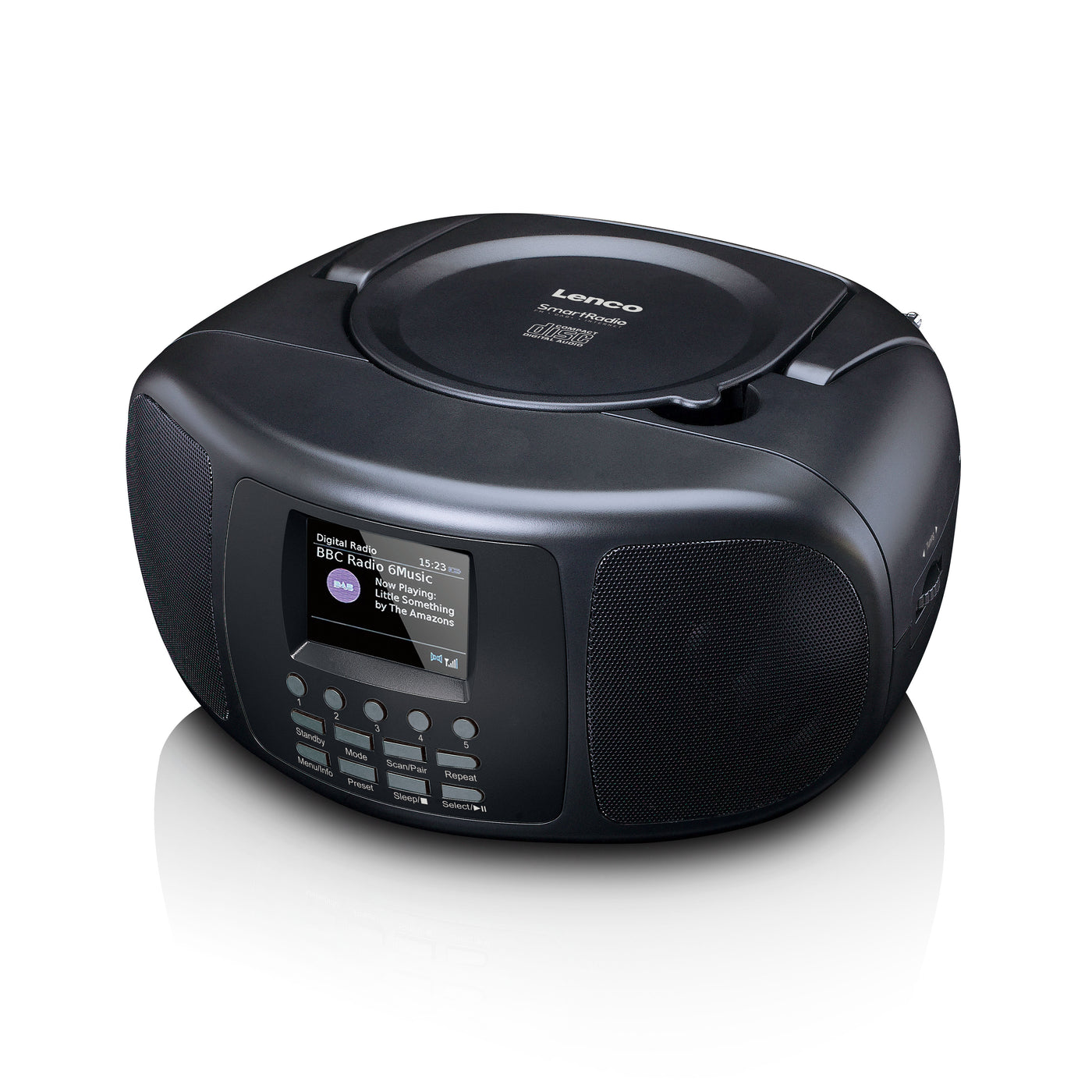 Lenco SCD-6000BK - Tragbares Internetradio mit DAB+/FM, Bluetooth®, CD-Player und großem LCD-Farbdisplay - Schwarz