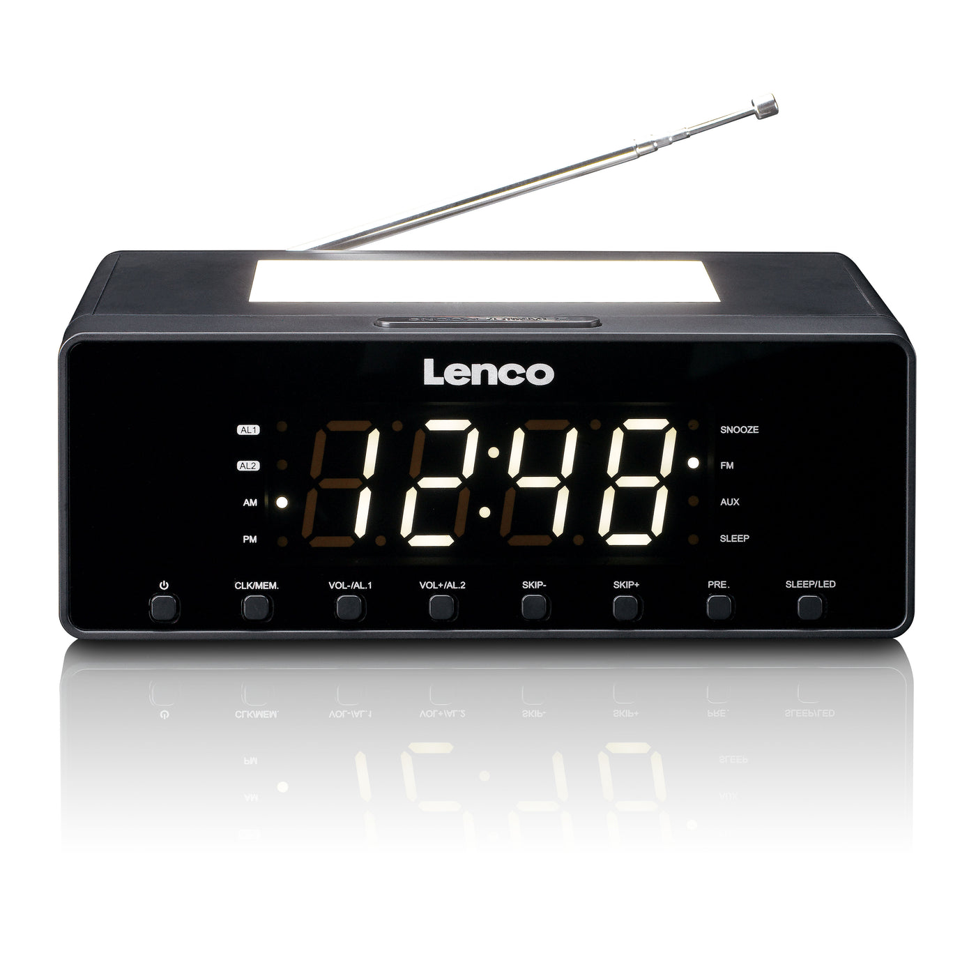 Lenco CR-540BK - Radiowecker mit dimmbarem Nachtlicht und USB-Ladefunktion - Schwarz