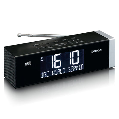 Lenco CR-640BK - Stereo FM-Radiowecker mit funkgesteuerter Uhr und AUX-Eingang - Weiß