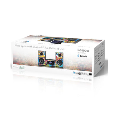 Lenco MC-020 Tags - Mikro-Stereoanlage mit FM-Radio, Bluetooth®, USB und AUX-Eingang - Tags