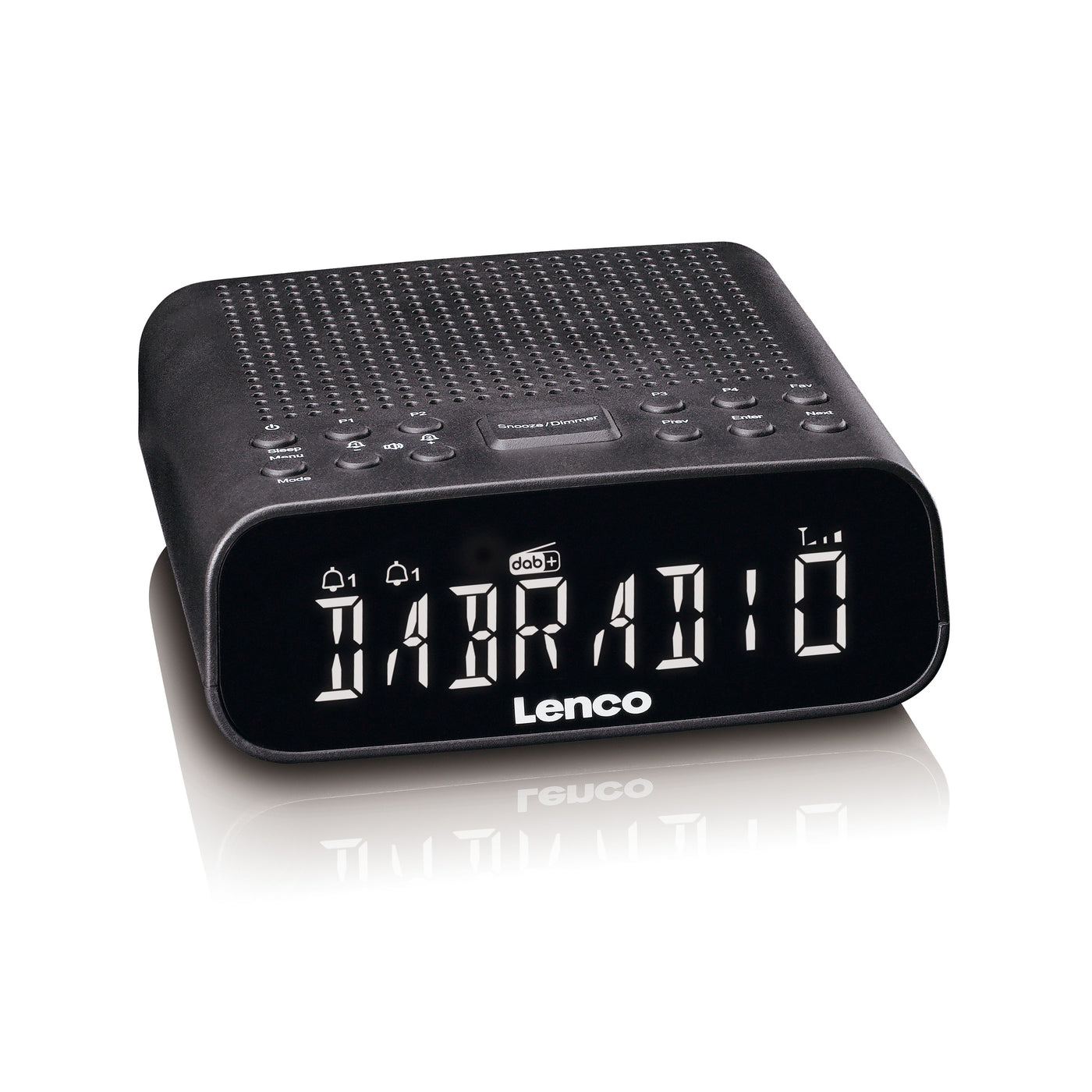 Lenco CR-606BK - Radiowecker mit DAB+/UKW, Bluetooth® und großem dimmbarem LCD-Display - Schwarz