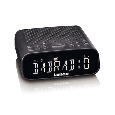 Lenco CR-606BK - Radiowecker mit DAB+/UKW, Bluetooth® und großem dimmbarem LCD-Display - Schwarz