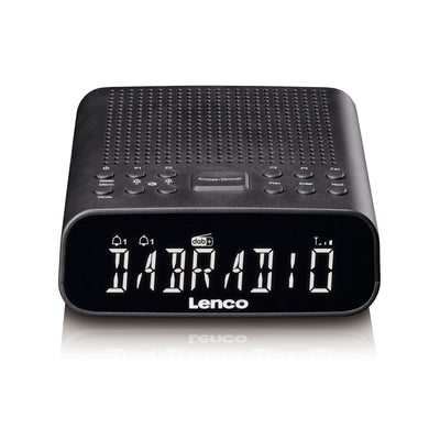 Lenco CR-606BK - Radiowecker mit DAB+/UKW, Bluetooth® und großem dimmbarem LCD-Display - Schwarz