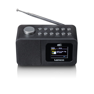 Lenco CR-625BK - DAB+/FM Radiowecker mit Farbdisplay, Sleeptimer und Doppelalarmfunktion - Schwarz