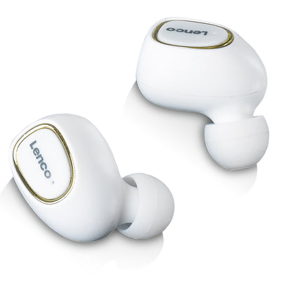 Lenco EPB-410WH - Bluetooth® IPX4 TWS Ohrenstöpsel mit Powerbank - Weiß