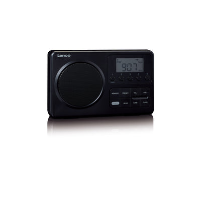 Lenco MPR-035BK - Kompaktes tragbares FM-Radio mit LCD-Bildschirm - Schwarz