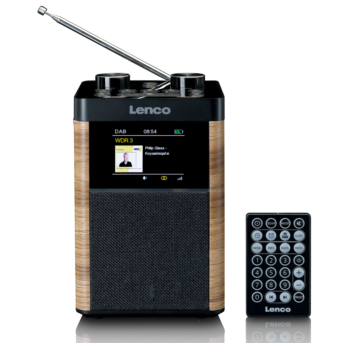 LENCO PDR-060WD - Tragbares DAB+/FM-Radio mit Bluetooth, 10W Lautsprecher und 14h Akku - Schwarz