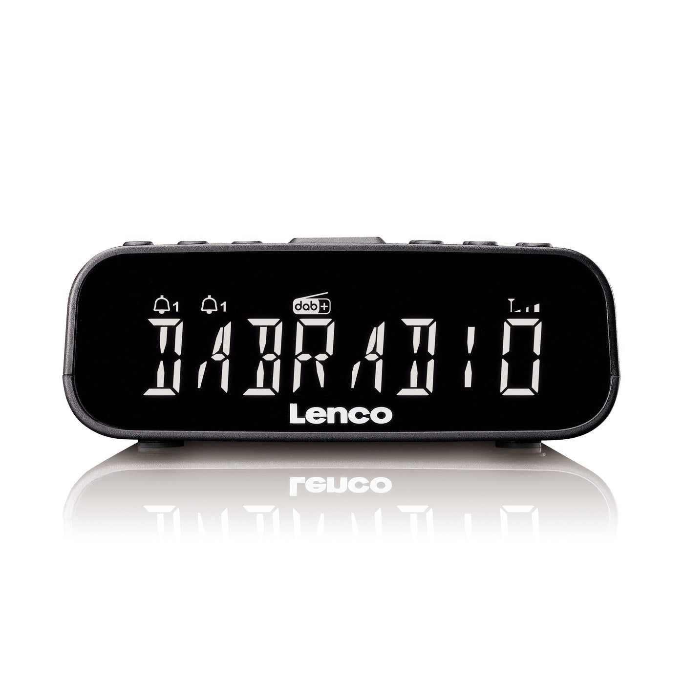 Lenco CR-606BK - Radiowecker mit DAB+/UKW, Bluetooth® und großem dimmbarem LCD-Display - Schwarz
