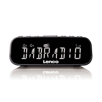 Lenco CR-606BK - Radiowecker mit DAB+/UKW, Bluetooth® und großem dimmbarem LCD-Display - Schwarz